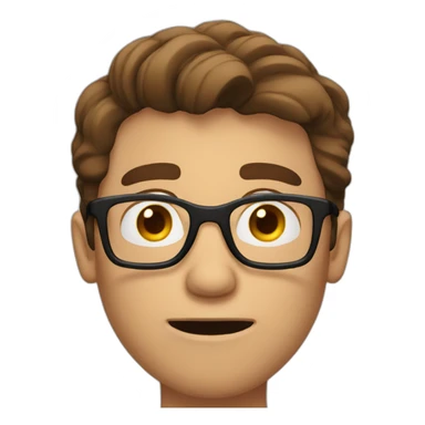 man with brown hair and glasses scared sticker