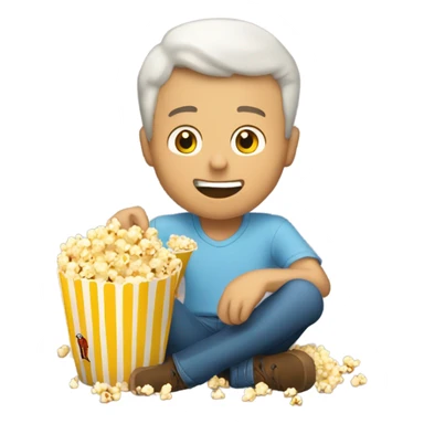 Guy eating popcorn  sticker