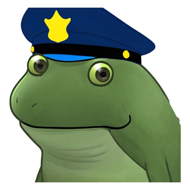 Frog with a cop hat  sticker