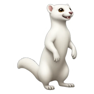 Full body white weasel  sticker