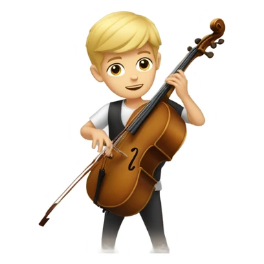 Blonde boy with very short hair playing cello  sticker
