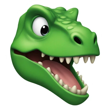 Green dinosaur head with its tongue sticking out sticker