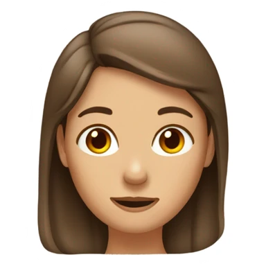 Women tucking brown hair behind ear sticker