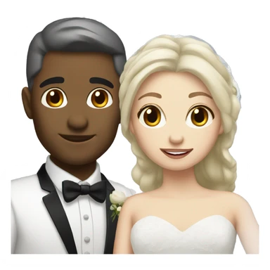 blonde bride and groom with gray and black hair sticker
