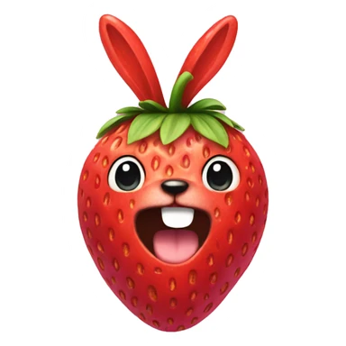 strawberry bunny sticker