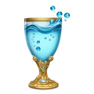 water flowing into bejeweled glass  sticker