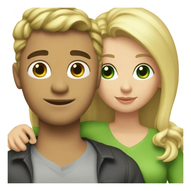 happy couple with contrasting styles, blonde girl green eyes sticker