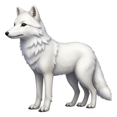 Hyper-realistic furry soft smooth elegant Arctic-wolf-arctic-fox, full body sticker