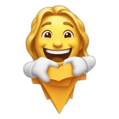 hexagonal happy emoji greeting sticker