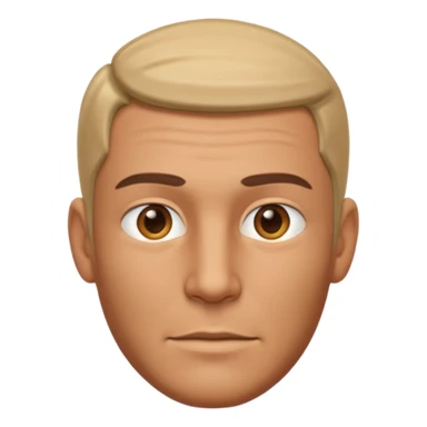 Create a highly polished, 3D game UI–style illustration of a   MAN HEAD sticker