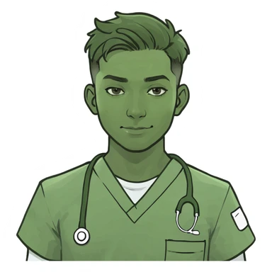 Gorgeous young male nurse with elderly patient  sticker