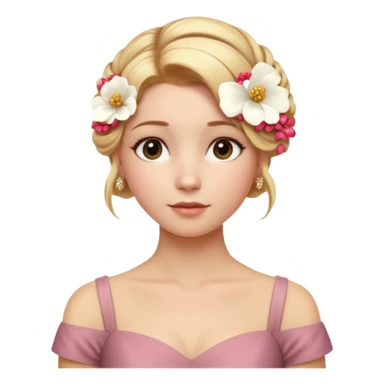 Cinematic Realistic pilates Girl Portrait, depicted with lifelike skin texture, subtle rosy undertones, and soft natural lighting that enhances the gentle contours of her face. Her intricately detailed golden blonde hair is elegantly styled in an updo, sticker
