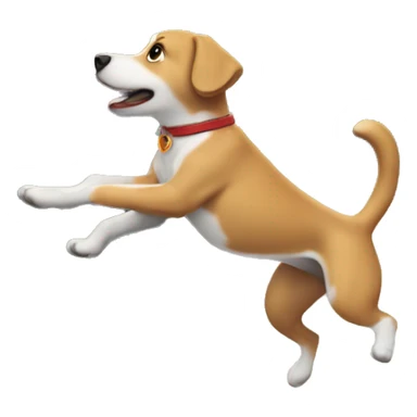 dog jumping over moon sticker