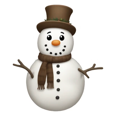 Brown and white asthetic snowman sticker