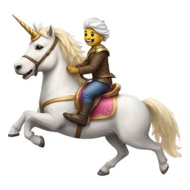Dog riding a unicorn  sticker