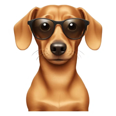 Mini dachshund with sunglasses on sticker