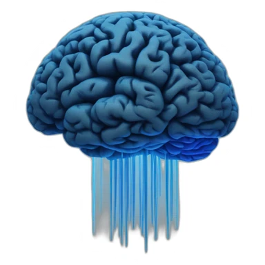 electric blue brain LIKE A CLOUD sticker