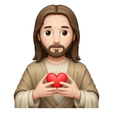 Jésus avec un cœur dans ses mains sticker