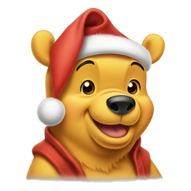 winnie the pooh in santa hat sticker