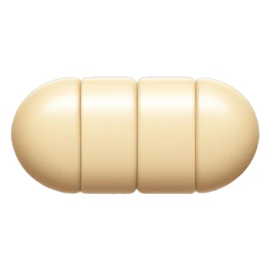 Singular beige pill with a line down the center  sticker