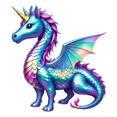 magical creature dragon or unicorn sticker