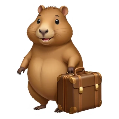 Capybara with suitcases  sticker