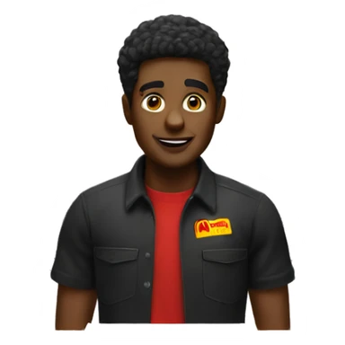 black worker at mcdonalds sticker