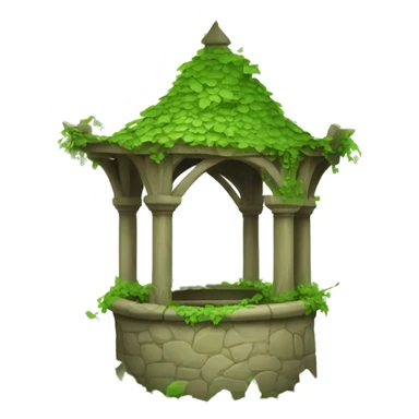 fairytale wishing well covered in vines sticker