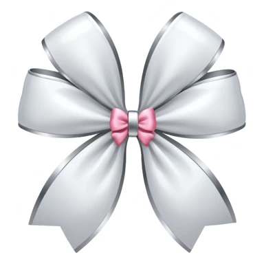 white sakura with a bow and metallic finish sticker