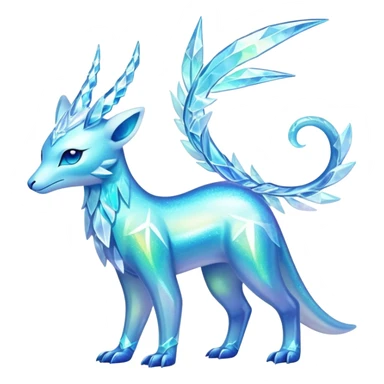 Shiny Exotic Colorful Ethereal Sparkly Amaura-Aurorus-Fakémon-hybrid-creature (full body)  sticker