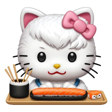 hello kitty che mangia sushi sticker