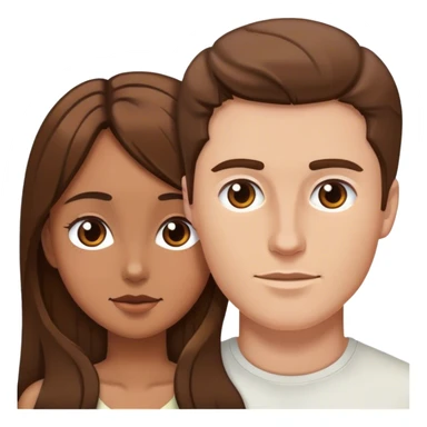 White man brown hair and tan girl brown hair couple  sticker