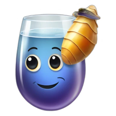 Mussel holding a glass of spritz sticker