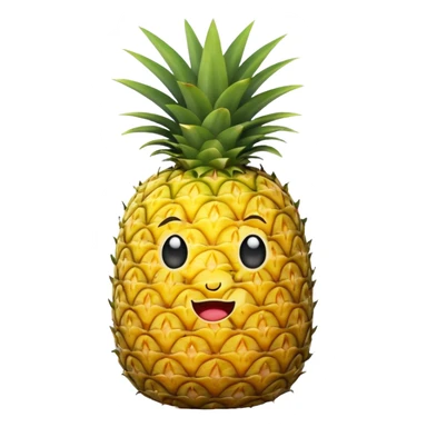 Pineapple with •_• expression sticker
