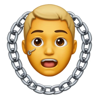 chain choking on the neck sticker