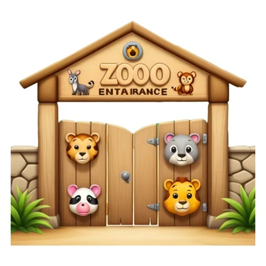 a zoo entrance sign with animals peeking out sticker