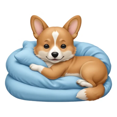 perrita caricatura gorgi gales durmiendo con ropa celeste sticker