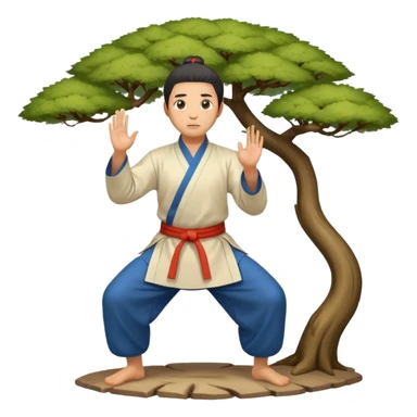pratiquant de qi gong en position de l'arbre sticker