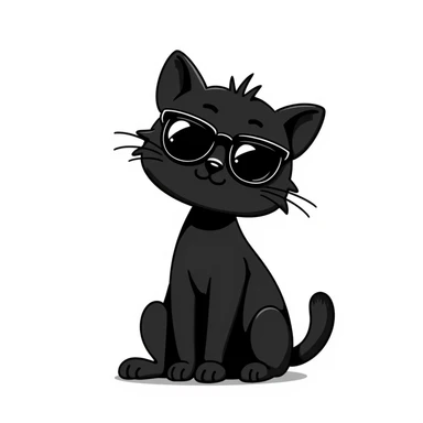 Cat wearing sunglasses, looking casual and cool sticker