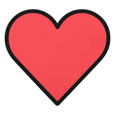 heart, color outline icon style sticker