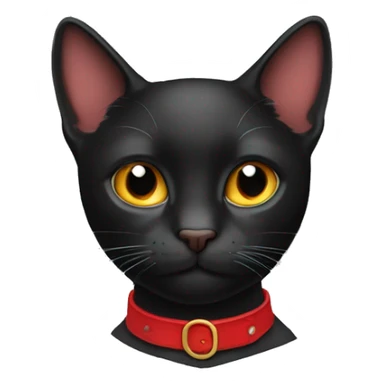Gato Negro de collar rojo sticker