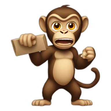 Angry monkey delivering post sticker