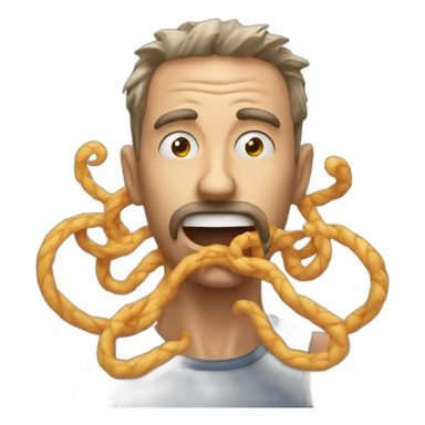 Chat mange des nouilles sticker