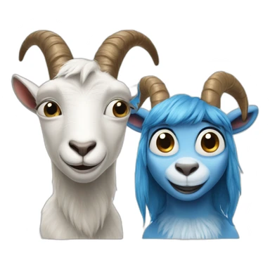 goat and a smurf sticker