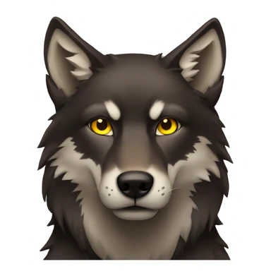 Dark brown wolf with yellow eyes sticker