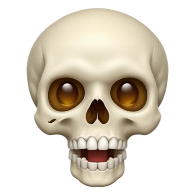 skull looking up with open mouth sticker