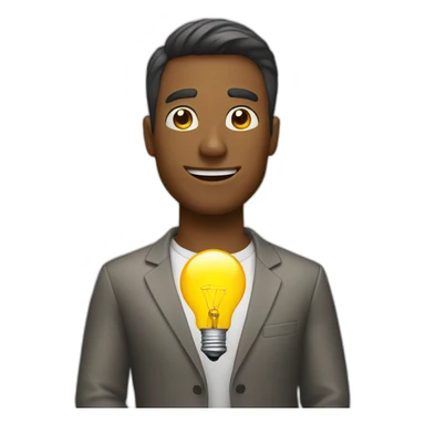 man with idea lightbulb sticker