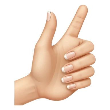 Thumbs up with long French manicure sticker