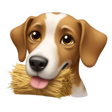 Dog with a christmas hay sticker