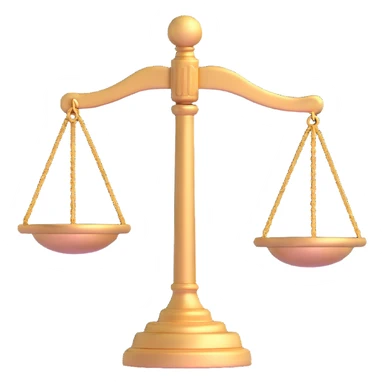 3D scales of justice with gavel sticker